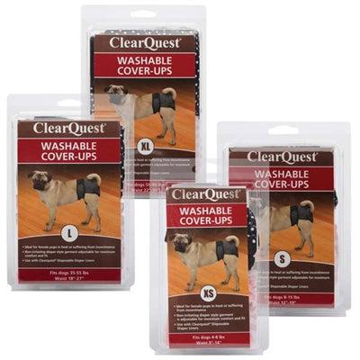 Clear Quest Washable Cover-Ups - 2 per pack, Black & Pink -Medium-Dog-Clr Quest-PetPhenom