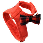 Coastal Pet Accent Microfiber Dog Harness Retro Red with Plaid Bow, Medium-Dog-Coastal Pet Products-PetPhenom