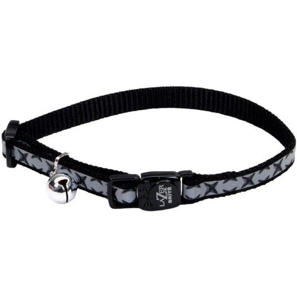 Coastal Pet Lazerbrite Reflective Breakaway Cat Collar Black Diamond, 12"L x 3/8"W-Cat-Coastal Pet Products-PetPhenom