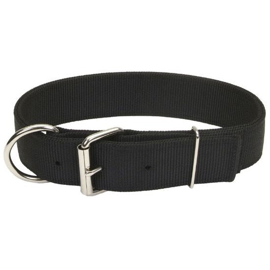 Coastal Pet Macho Dog Double-Ply Nylon Collar with Roller Buckle 1.75" Wide Black, 22"Long-Dog-Coastal Pet Products-PetPhenom