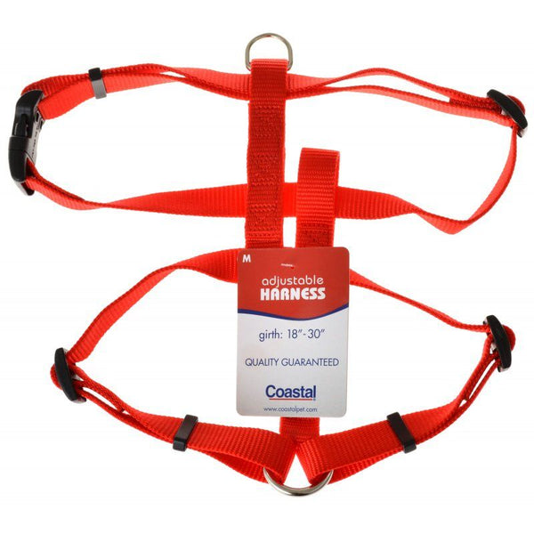 Coastal Pet Nylon Adjustable Harness - Red, Medium (Girth Size 18"-30")-Dog-Coastal Pet Products-PetPhenom