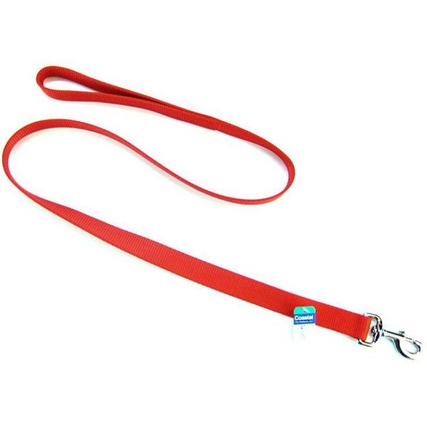 Coastal Pet Single Nylon Lead - Red, 4' Long x 1" Wide-Dog-Coastal Pet Products-PetPhenom