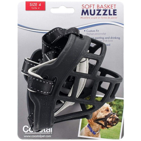 Coastal Pet Soft Basket Muzzle for Dogs Black, Size 4-Dog-Coastal Pet Products-PetPhenom