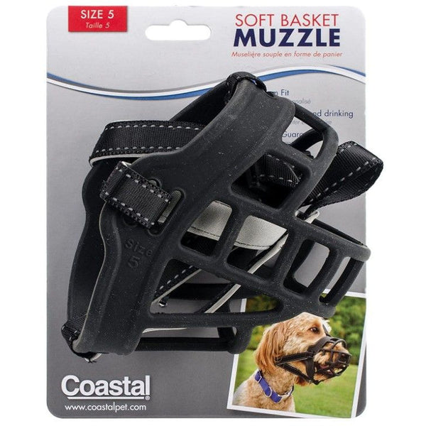 Coastal Pet Soft Basket Muzzle for Dogs Black, Size 5-Dog-Coastal Pet Products-PetPhenom