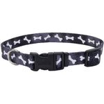 Coastal Pet Styles Nylon Adjustable Dog Collar Black Bones 1" W x 18-26" Long, 1 count-Dog-Coastal Pet Products-PetPhenom