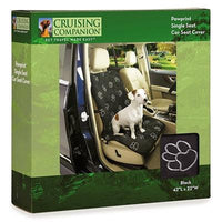 Cruising Companion PawPrint Single St Car St Cover -Black-Dog-Cruising Companion-PetPhenom