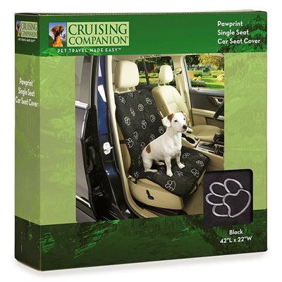 Cruising Companion PawPrint Single St Car St Cover -Tan-Dog-Cruising Companion-PetPhenom