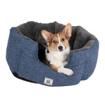 DGS Pet Products Chill Kuzzi FIR Round Bed Small Blue 23" x 23" x 12"