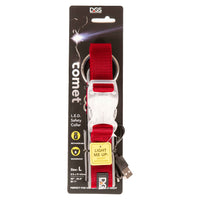 DGS Pet Products Comet Rechargeable Light Up Dog Collar Large Red 20" - 25" x 1"-Dog-DGS Pet Products-PetPhenom