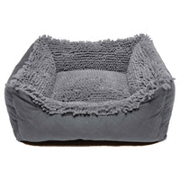 DGS Pet Products Dirty Dog Lounger Bed Medium Cool Grey 26" x 24" x 8"-Dog-DGS Pet Products-PetPhenom