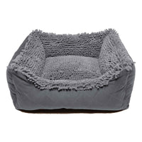 DGS Pet Products Dirty Dog Lounger Bed Small Cool Grey 22" x 20" x 8"-Dog-DGS Pet Products-PetPhenom