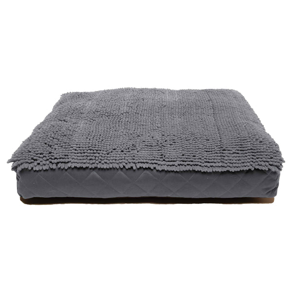 DGS Pet Products Dirty Dog Rectangle Bed Medium Cool Grey 26" x 34" x 4"-Dog-DGS Pet Products-PetPhenom