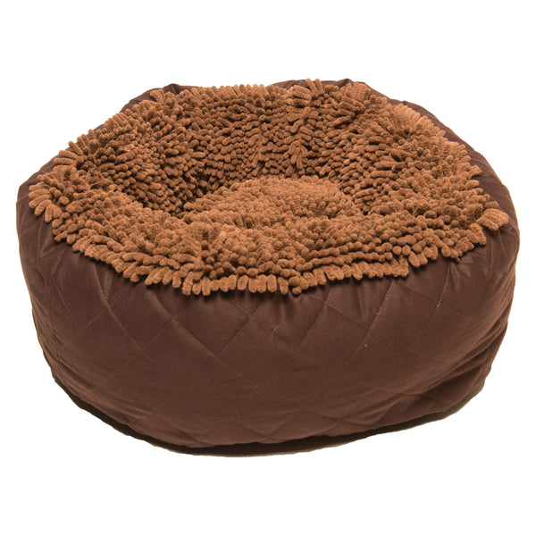 DGS Pet Products Dirty Dog Round Bed Large Brown 25" x 25" x 8"-Dog-DGS Pet Products-PetPhenom