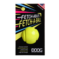 DOOG Fetch-ables Fetch-A-Ball Dog Toy Yellow 2.75" x 2.75" x 2.75"