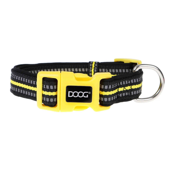 DOOG Neoprene Dog Collar Bolt Neon Extra Small Yellow/Black-Dog-DOOG-PetPhenom