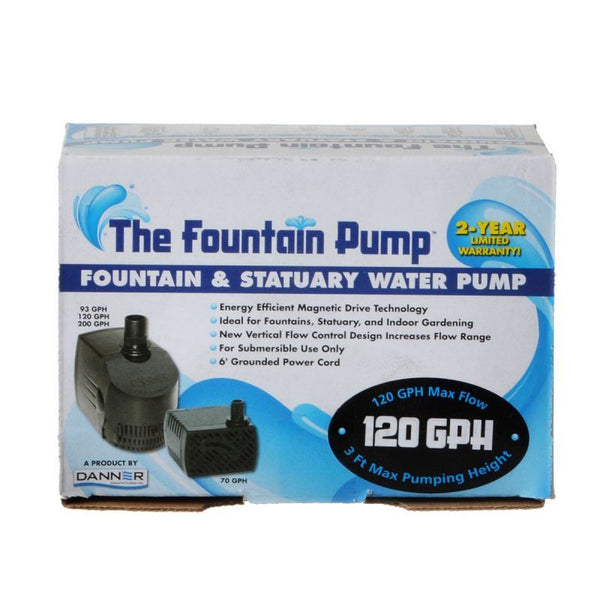 Danner Fountain Pump Magnetic Drive Submersible Pump, SP-120 (120 GPH) with 6' Cord-Fish-Danner-PetPhenom
