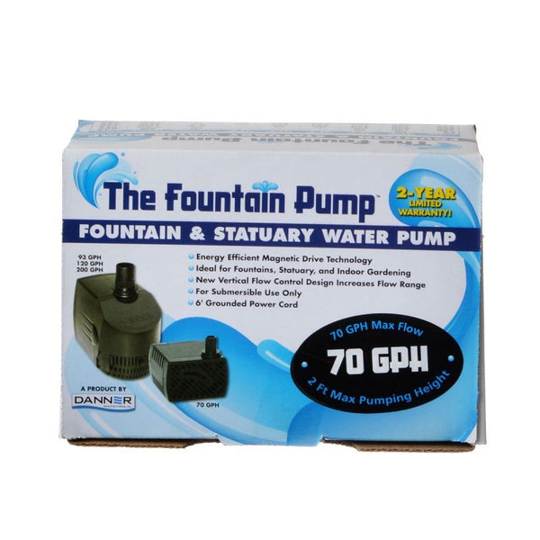 Danner Fountain Pump Magnetic Drive Submersible Pump, SP-70 (70 GPH) with 6' Cord-Fish-Danner-PetPhenom