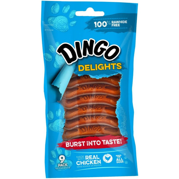 Dingo Delights 100% Rawhide Free Dog Treats with Real Chicken, 9 count-Dog-Dingo-PetPhenom