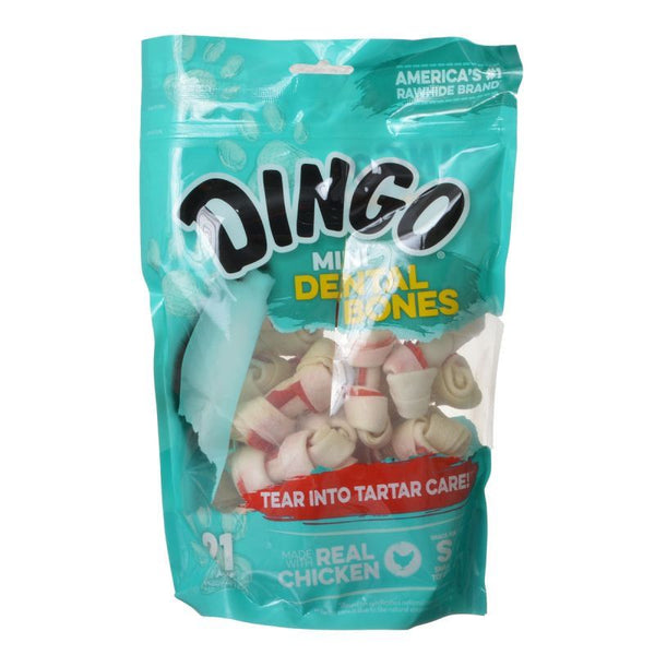 Dingo Dental Bone Chicken & Rawhide Dental Chew, Mini - 2.5" (21 Pack)-Dog-Dingo-PetPhenom