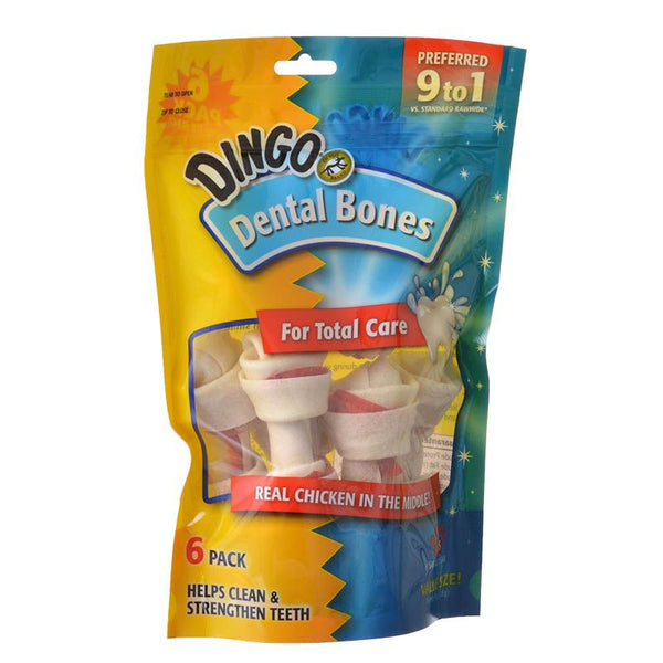 Dingo Dental Bone Chicken & Rawhide Dental Chew, Small - 4" (4 Pack)-Dog-Dingo-PetPhenom