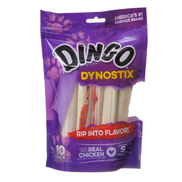 Dingo Dynostix Meat & Rawhide Chew, 5" (10 Pack)-Dog-Dingo-PetPhenom