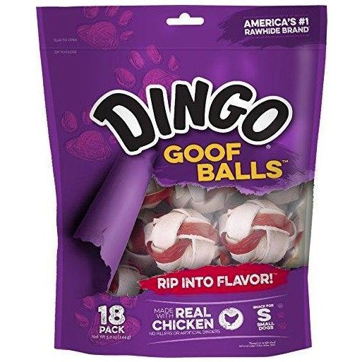 Dingo Goof Balls Chicken & Rawhide Chew, 18 count-Dog-Dingo-PetPhenom