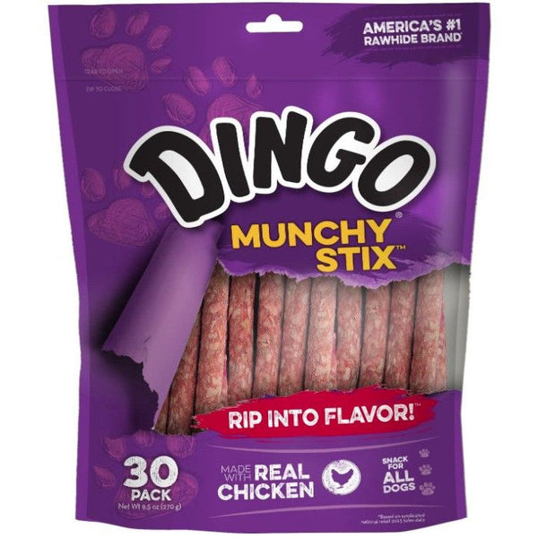 Dingo Muchy Stix Chicken & Munchy Rawhide Chew, 30 count-Dog-Dingo-PetPhenom