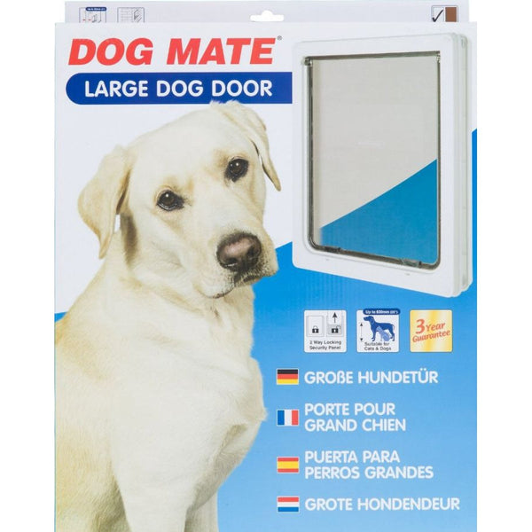 Dog Mate Multi Insulation Dog Door - White, Large (Dogs up to 25" Shoulder Height)-Dog-Dog Mate-PetPhenom