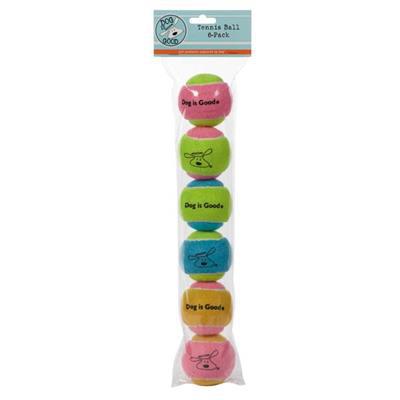 Dog is Good® Dog Is Good Tennis Ball - 6 Pack Multi Color-Dog-Dog is Good-PetPhenom