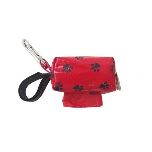 Doggie Walk Bags Designer Duffle - Red Paw - Red/Floral - 1 Roll-Dog-Doggie Walk Bags-PetPhenom