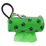 Doggie Walk Bags Mini Designer Duffel - Green w/Black Paws w/1 Roll-Dog-Doggie Walk Bags-PetPhenom