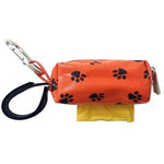Doggie Walk Bags Mini Designer Duffel - Orange w/Black Paws w/1 Roll-Dog-Doggie Walk Bags-PetPhenom
