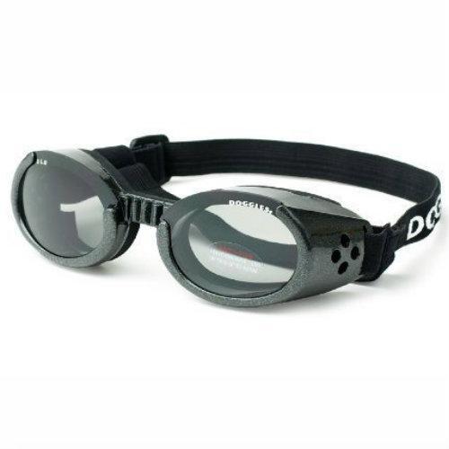 Doggles ILS Metallic Black Frame/Smoke Lens Dog Goggles-Dog-Doggles-Medium-PetPhenom