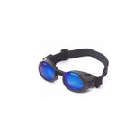 Doggles® Metallic Black ILS Doggles with Blue Mirror Lens -Large-Dog-Doggles®-PetPhenom