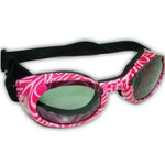 Doggles® Pink Zebra ILS Doggles with Smoke Lens and Black Strap -Large-Dog-Doggles®-PetPhenom