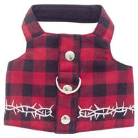 Doggles® Red Buffalo Plaid Biker Vest -Small-Dog-Doggles®-PetPhenom