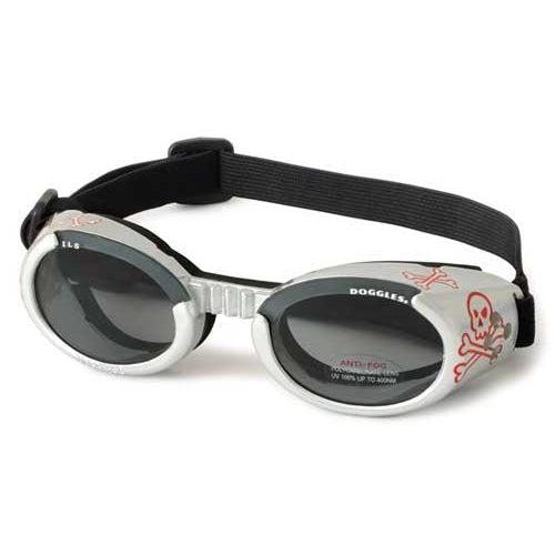 Doggles® Silver Skull ILS Doggles with Light Smoke Lens -X-Small-Dog-Doggles®-PetPhenom