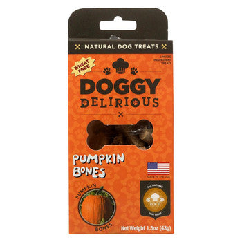 Doggy Delirious - Dog Treats - Pumpkin Bones - Case of 12 - 1.5 oz.-Dog-Doggy Delirious-PetPhenom