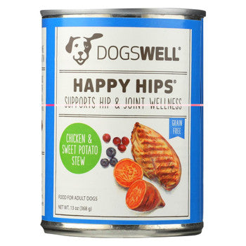 Dogs well Happy Hips Chicken and Sweet Potato Stew Dog Food - Case of 12 - 13 oz.-Dog-Dogswell-PetPhenom