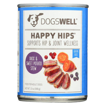 Dogs well Happy Hips Duck and Sweet Potato Stew Dog Food - Case of 12 - 13 oz.-Dog-Dogswell-PetPhenom