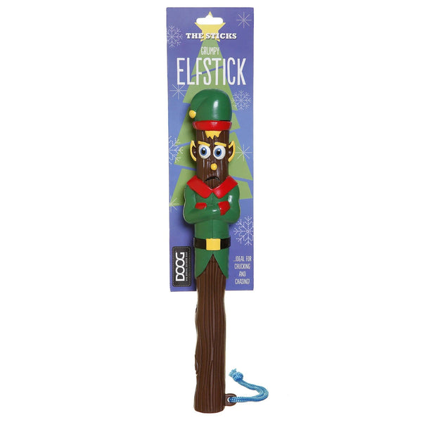 Doog Christmas Sticks Elfstick Dog Toy Green/Brown 11.02" x 1.18" x 1.18"