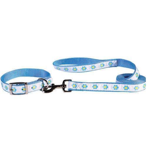 East Side Collection Nylon Fashion Dog Lead, 6-Feet, Light Blue Daisies (Collar Not Included)-Dog-East Side Collection-PetPhenom
