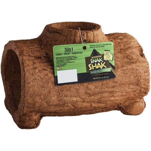 Ecotrition 3 in 1 Edible Snack Shak Activity Log, Large Log (Guinea Pig & Rabbit)-Small Pet-Ecotrition-PetPhenom