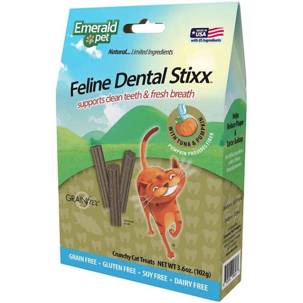 Emerald Pet Feline Dental Stixx Tuna and Pumpkin Recipe, 3.6 oz-Cat-Emerald Pet-PetPhenom