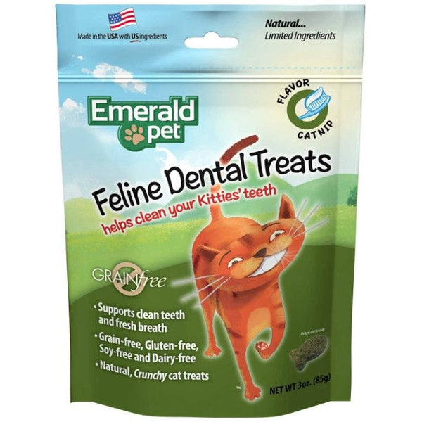 Emerald Pet Feline Dental Treats Catnip Flavor, 3 oz-Cat-Emerald Pet-PetPhenom