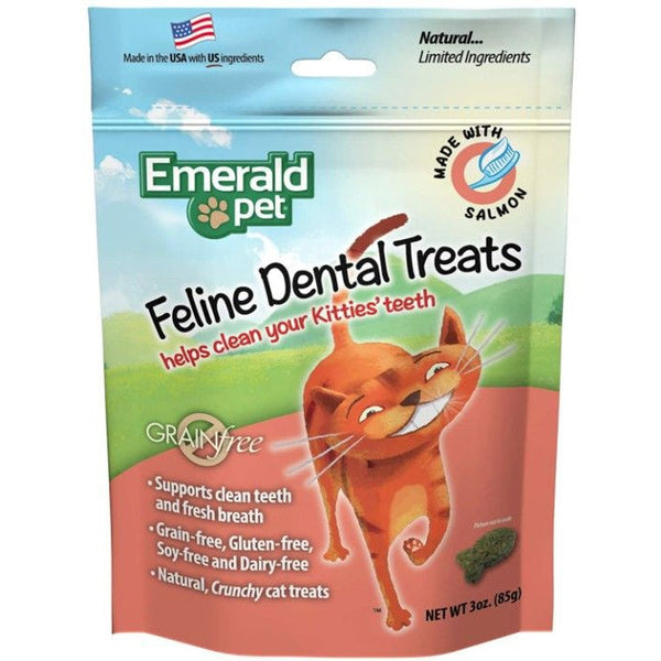 Emerald Pet Feline Dental Treats Salmon Flavor, 3 oz-Cat-Emerald Pet-PetPhenom