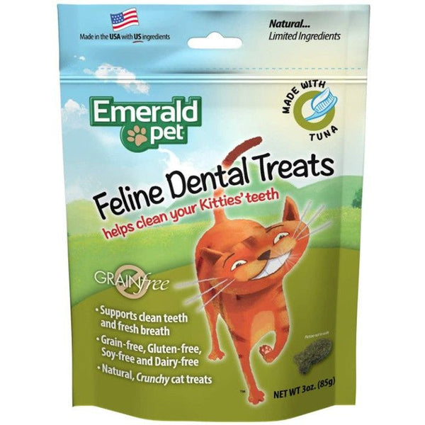 Emerald Pet Feline Dental Treats Tuna Flavor, 3 oz-Cat-Emerald Pet-PetPhenom