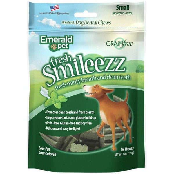 Emerald Pet Fresh Smileezz Dental Dog Treats Small, 6 oz-Dog-Emerald Pet-PetPhenom