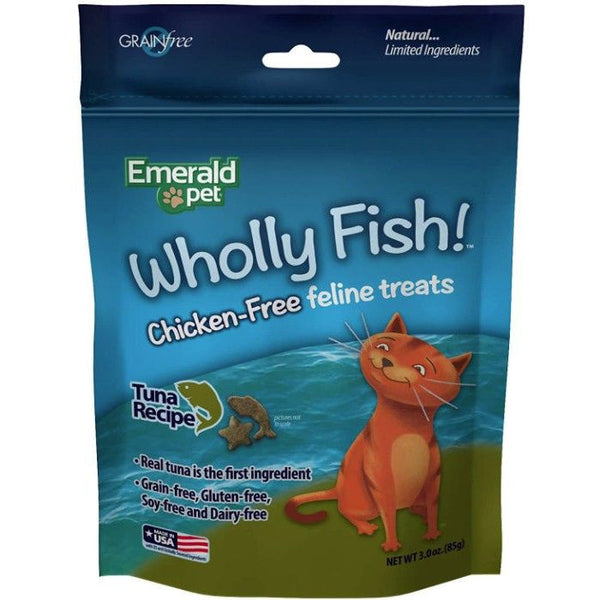 Emerald Pet Wholly Fish! Cat Treats Tuna Recipe, 3 oz-Cat-Emerald Pet-PetPhenom