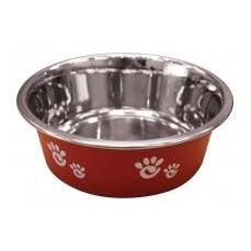 Ethical Products Barcelona Stainless Steel Paw Print Bowl Raspberry 16oz-Dog-Ethical Pet Products-PetPhenom